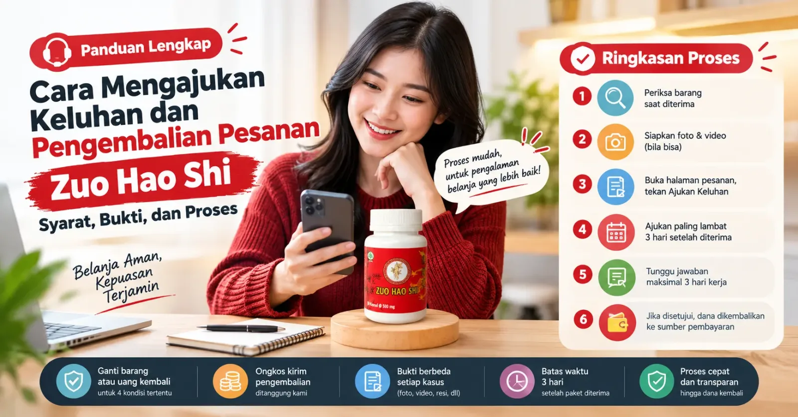 Cara Mengajukan Keluhan dan Pengembalian Pesanan Zuo Hao Shi, Syarat, Bukti, dan Proses