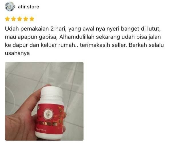 Udah pemakaian 2 hari, yang awalnya nyeri banget di lutut, mau apapun gabisa. Alhamdulillah sekarang udah bisa jalan ke dapur dan keluar rumah. Terima kasih seller, berkah selalu usahanya.